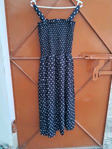 Bsck Polka Dress With Coat
