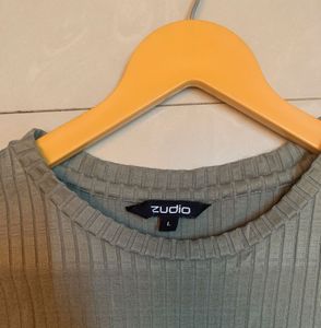Olive Ribbed Long Sleeve Top