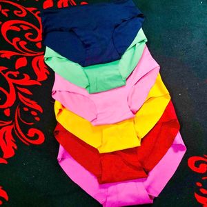 PACK of 6 Women's Seamless Hipster Silk Panty