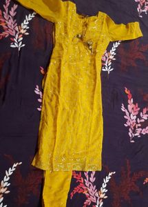 Yellow Embroidered Kurta Set