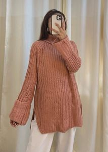 Terracotta Cabel Knit Bell Sleeve Sweater