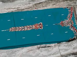 Elegant Teal Saree💥💥festive offer