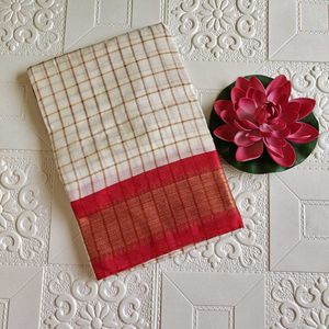 Elegant Red Cotton Saree
