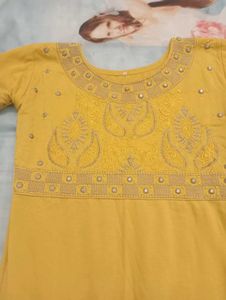 Elegant Yellow woolen kurta