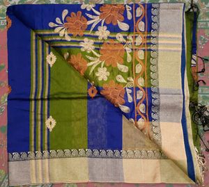 Women Stylish Blue Saree With Blouse