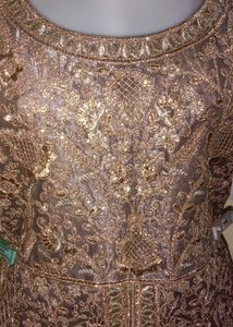 Unsteached Elegant Embroidered Ethnic Gown