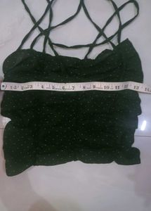 Popwings Black Polka Dot Top For Women