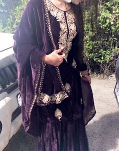 Elegant Purple Embroidered Suit Set