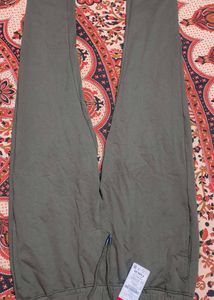 Olive Green Casual Pants
