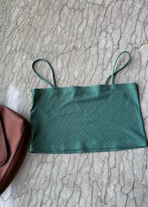 Green Cropped Tank Top