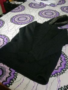 Heavy Woollen Jacket With Hudy