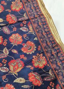 Beautiful Navy Blue Silk Dupatta