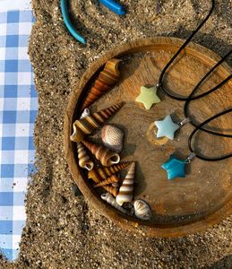 mini glass star chord necklace
