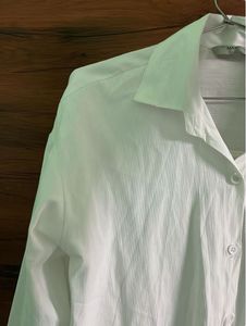 Mango White Button-Down Shirt
