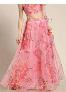 Floral Ruffle Blouse and Skirt