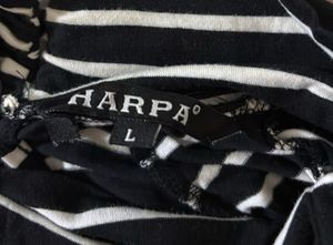 Black &amp; White Striped Cold-Shoulder High Neck Top