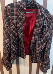 Tweed Plaid Blazer