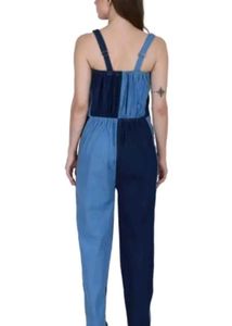 Two-Tone Denim Jumpsuit