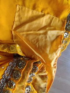 Mustard Bead Embroidered Saree (Women&#39;s)