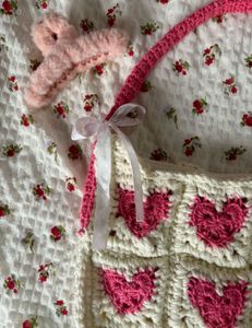 Cute Crochet Heart Shoulder Bag