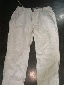 Tan Casual Unisex Linen Pants
