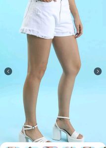 Tokyo Talkies White Denim Shorts