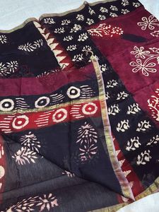 (NEW)Block printed pure cotton dupatta