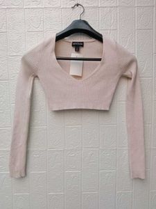 New With Tag Korean Ribbed Crop Top - Long Sleeve