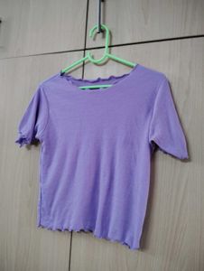 Cute Purple Ruffle Tee