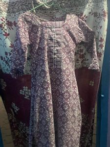 Purple Floral Print Kurti