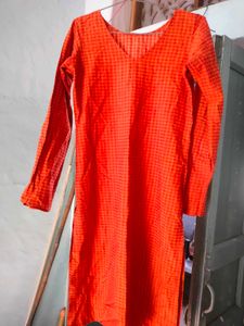 Red Checked Kurta