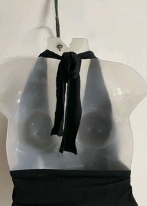 Black Halter Crop Top