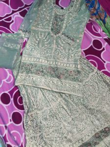 Pista Colour Pakistani Style Sharara Suit