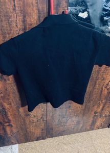 Zara Black Polo Top