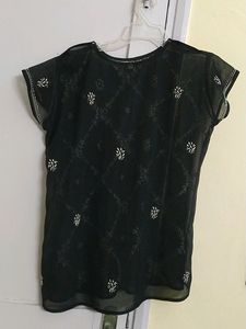 Hot Black hand Embroidered Beach Dress /Top