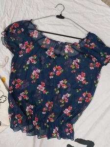 Cute Elastic Floral Top