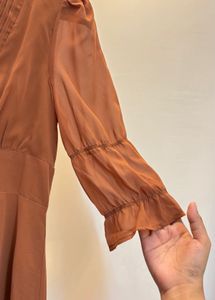 Elegant Brown Midi Dress