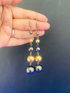 Gold &amp; Black Ball Drop Earrings🥰