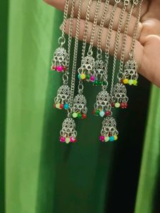 Desi Silver Jhumkas