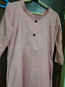 Good Condition Pink Striped Tunic Top