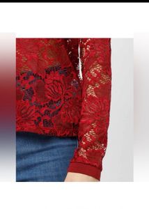 ONLYLace Top with Ribbed Hem