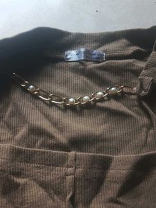 Brown Chain Detail Top