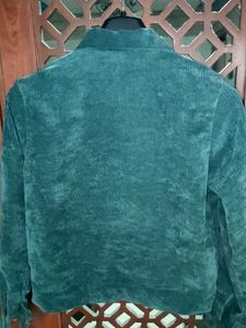 Green Corduroy Button-Down Jacket