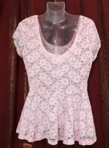 No Boundaries Pink Lace Top