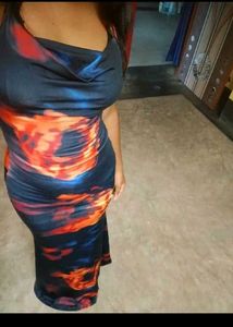 Fiery Print Bodycon Dress
