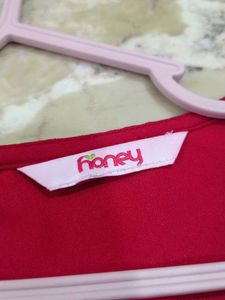 Red Ruffle Sleeve Top