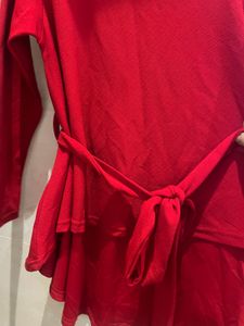 Red Long Sleeve Top
