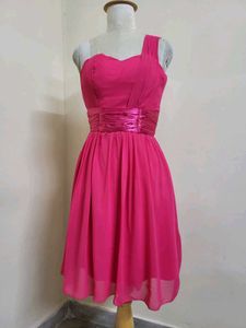 Pink One Shoulder Dress