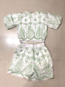 Embroidered Top &amp; Shorts Set