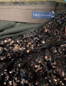 M&amp;S Sequin Brown Mini Skirt